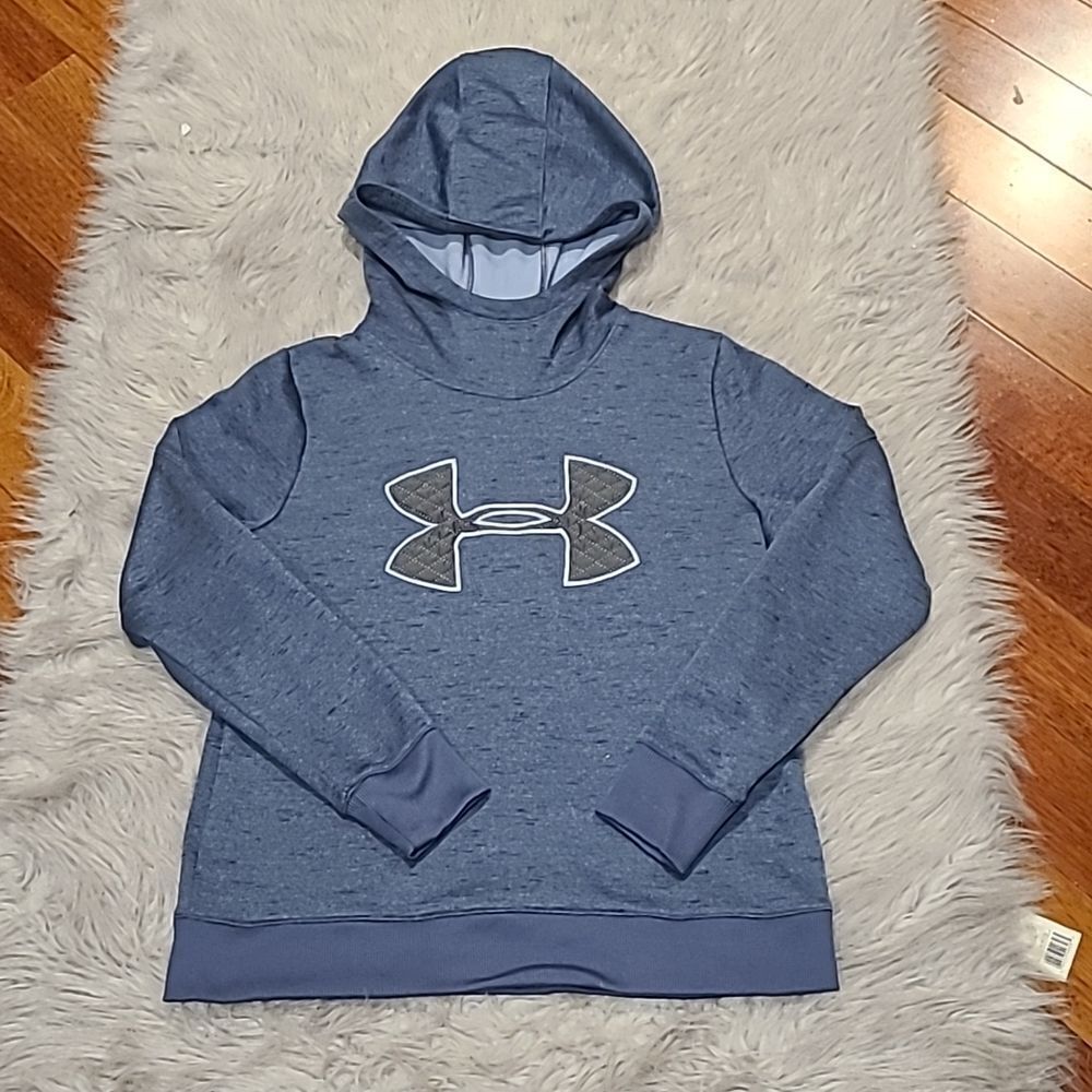 Under Armour cold gear‎ womens blue logo hooded sweatshirt size small
